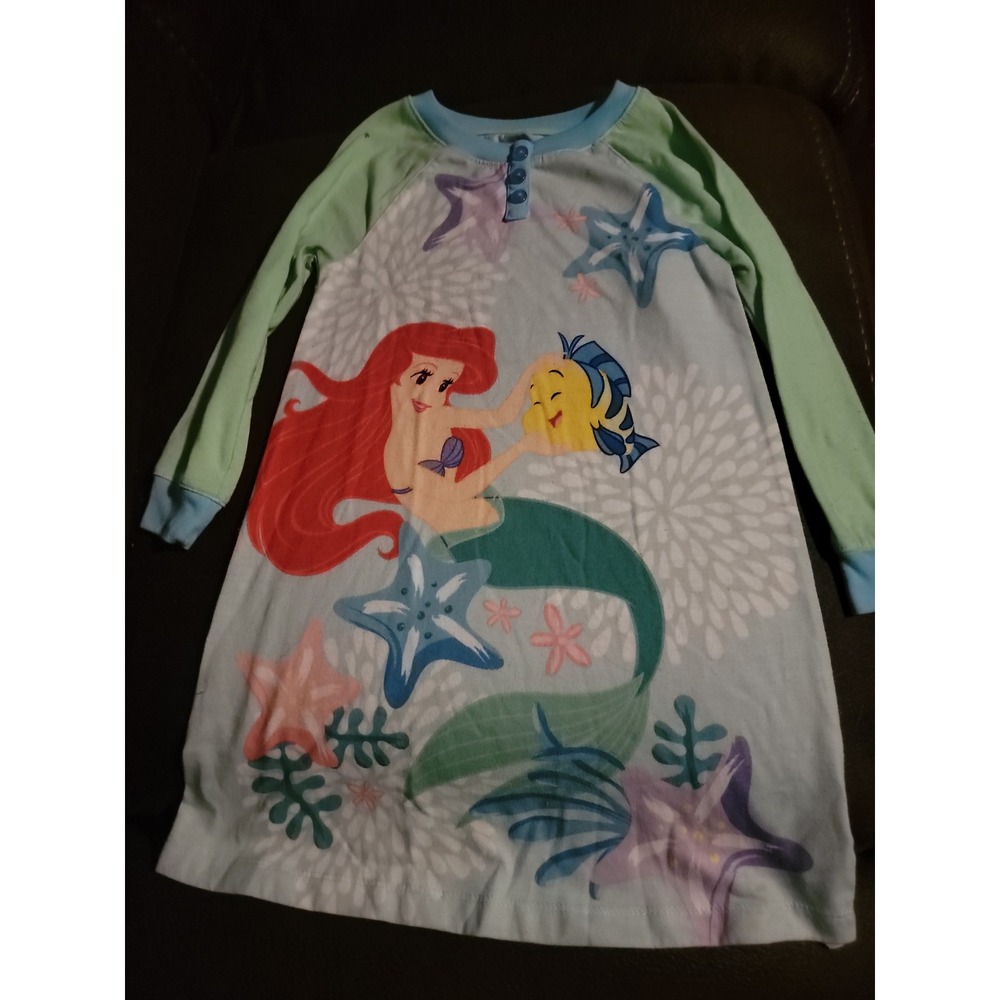 Disney store ariel the little mermaid pajamas nightgown size 4‎